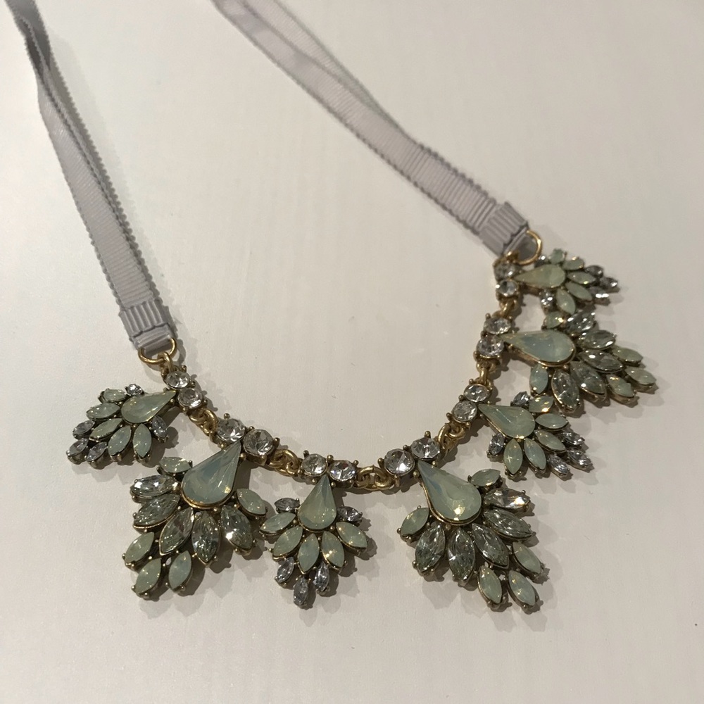 Gray and light blue statement necklace